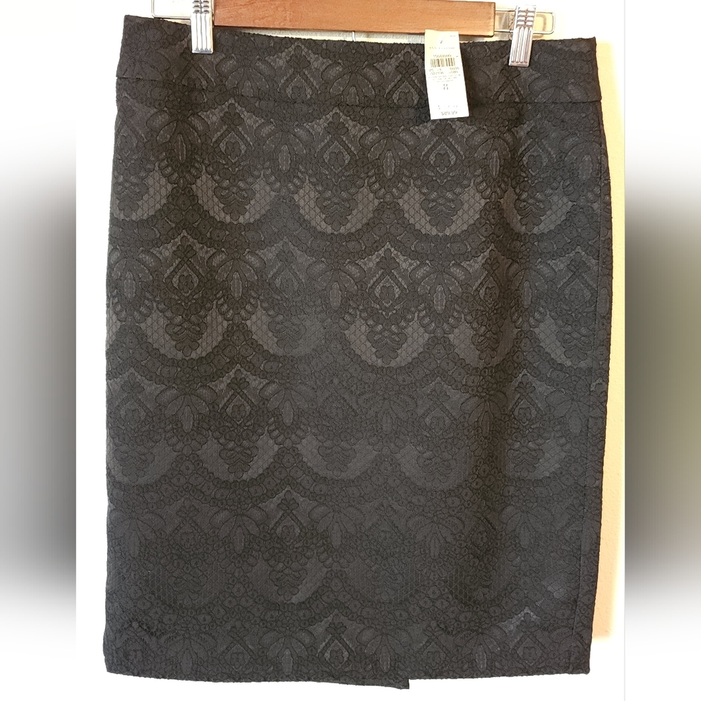 Ann Taylor Black Lace Pencil Skirt